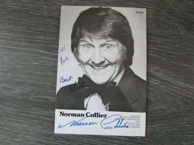 Norman Collier Stand Up Comedian Original Hand Signed Photo to Friend