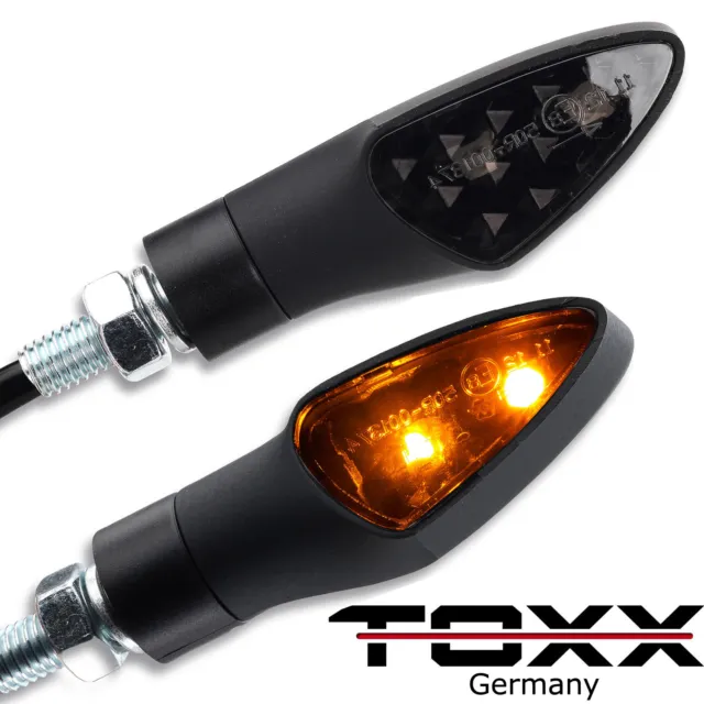ToXx Mini Micro LED Blinker schwarz smoke rauchgrau getönt Motorrad Roller Quad