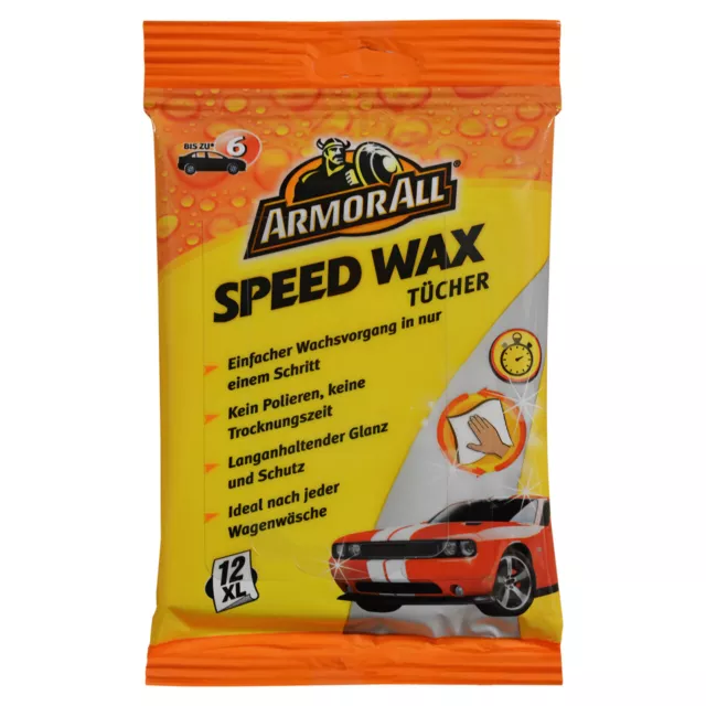 Autowachs Versiegelung Armor All Speed Wax Tücher 12 Stück XL Lackschutz Glanz