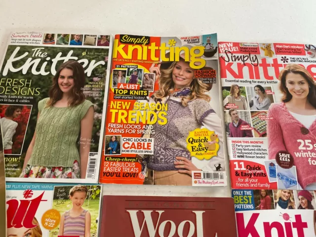 Bulk set 7 Knitting Magazines, Patterns Vintage & Modern, Collect or post 3