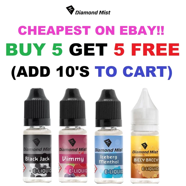 🔞🔞 DIAMOND MIST 10ml E LIQUID VAPE JUICE 0mg 6mg 12mg 18mg Nicotine 🔞🔞  £1.99