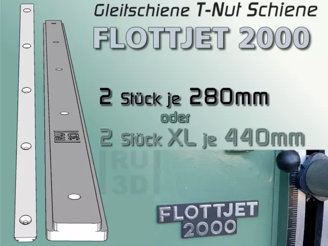 T-Nut Schiene Gleitschiene f. FLOTTJET 2000 Tischkreissäge, Schiebeschlitten