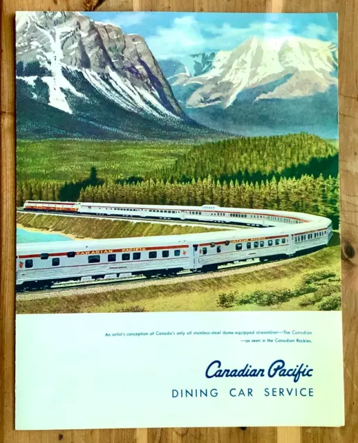 Canadian Pacific Railroad Dining Car Service Menu June 1965 Nice Train Graphics