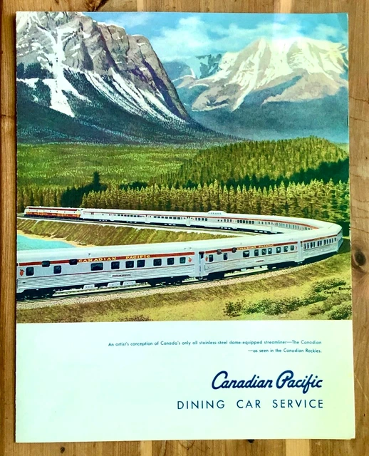 Canadian Pacific Railroad Dining Car Service Menu June 1965 Nice Train Graphics