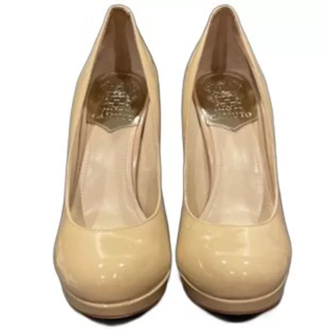 Vince Camuto Sarika Pump Size 8B Platform Stiletto Heels Nude Patent 2