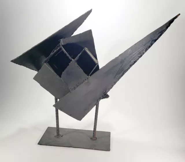 Brutalist Sculpture Abstract Bird Mcm Mid Century Modern Vintage Metal Art-Work