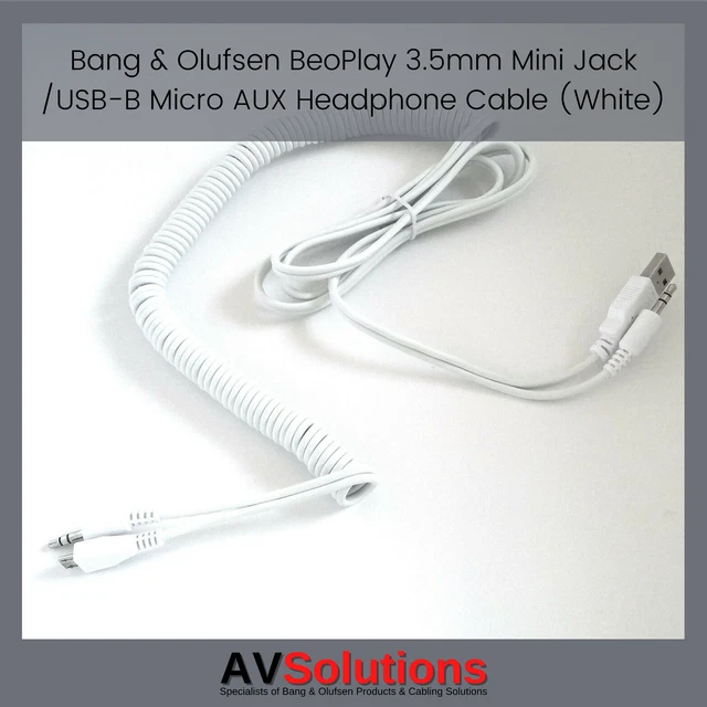 Bang & Olufsen BeoPlay 3.5mm Mini Jack/USB-B Micro AUX Headphone Cable (WHT) S:2