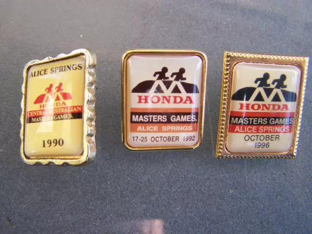 3 Masters Games enamel pin back badges 1990's                                 42