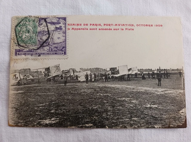 Aviation Juvisy Viry Chatillon Quizaine De Paris 1909 Vignette Cpa R3607