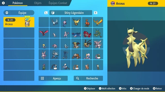 Pokemon Ecarlate/Violet (Scarlet/Violet) : Arceus shiny 6 IV + objet au choix