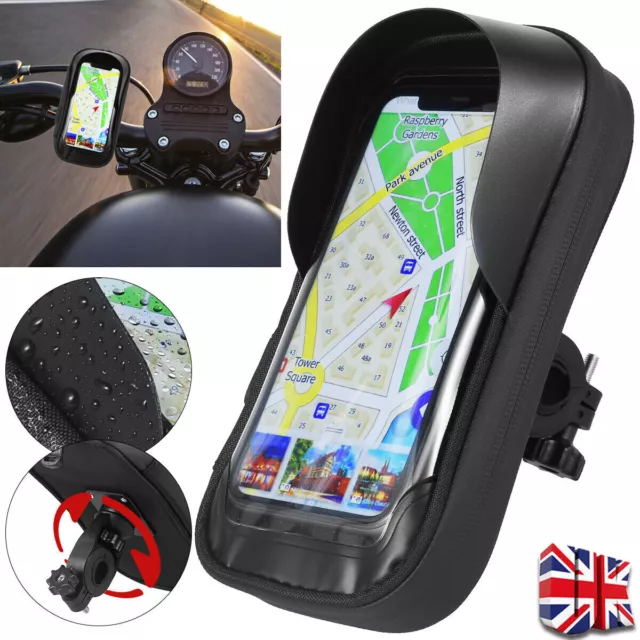 360° Bicycle Motor Bike Waterproof Phone Case Mount Holder For All Mobile Phones