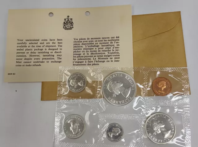 1964 Canadian Silver Proof-Like 6 Coin Set, ENVOLOPE & COA INCLUDED! BU+++