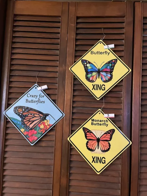 KC Creations Metal Butterflies Monarch Xing Crossing Signs CHOICE