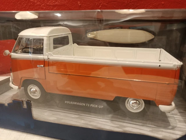 Solido 1/18 Volkswagen Kombi T1 Pick up 1964 surf orange et blanc