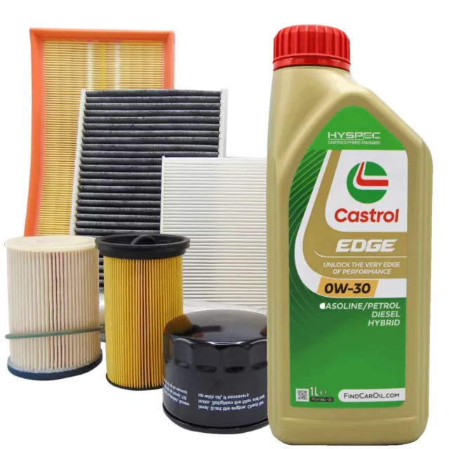 Kit tagliando olio CASTROL EDGE 0W30 5LT+4 FILTRI BMW 318D 320D E46 85 100kW