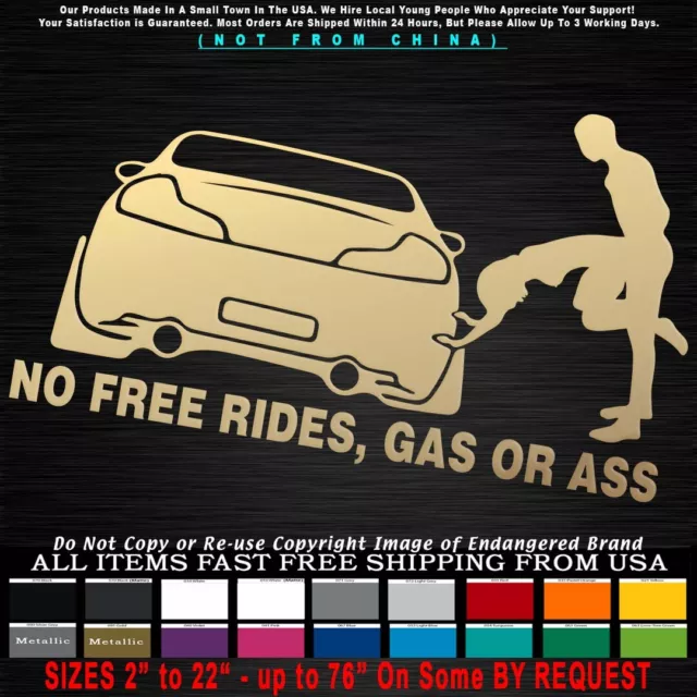 - No Free Rides Gas or Ass JDM Boost Sexy Girl car truck Funny Sticker Decal