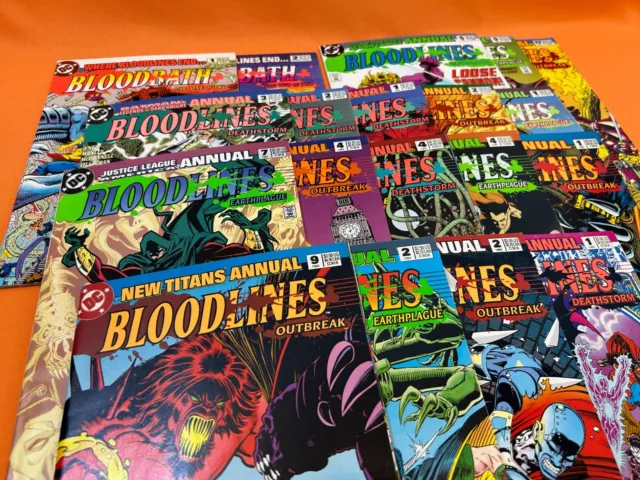 Bloodbath #1-2 & Dc Bloodlines Annuals - 19 Issue Lot Batman Superman Vf/Nm Lot