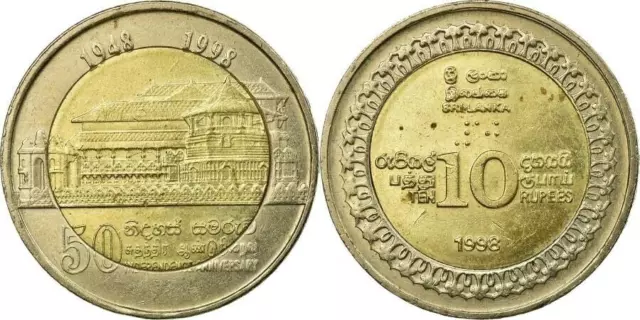 Sri Lankan Coin 10 Rupees | Independence | Sri Dalada Maligawa | Buddhist | 1998