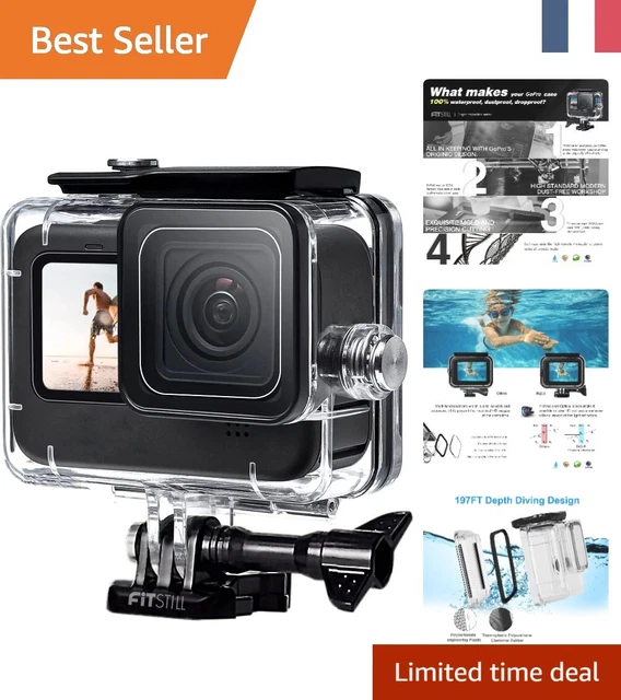 Boîtier Étanche FitStill 60m Pour GoPro Hero 9-12 - Plongée, Surf, Ski, Avec Films Anti-Buée