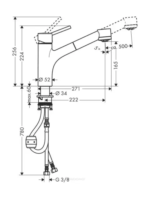 Hansgrohe Talis S Grifo de cocina monomando con caño extraíble 2