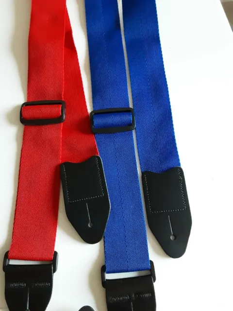 Pro web Guitar Strap Blue Only now, with leather ends *NEW*
