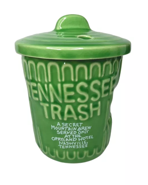 Tennessee Trash Drink Cup Green Garbage Can Opryland Hotel Novelty Souvenir 70's