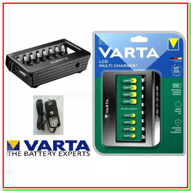 Caricabatterie per Pile Ricaricabili VARTA LCD MULTI x stilo AA ministilo AAA