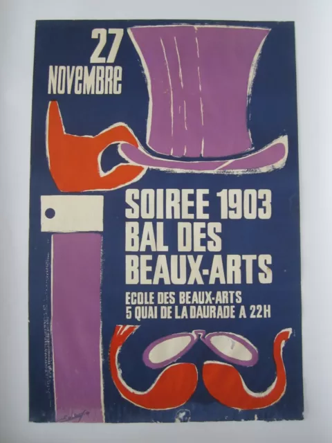 Affiche Soiree 1903 Bal Des Beaux Arts Ecole 5 Quai De La Daurade A Toulouse