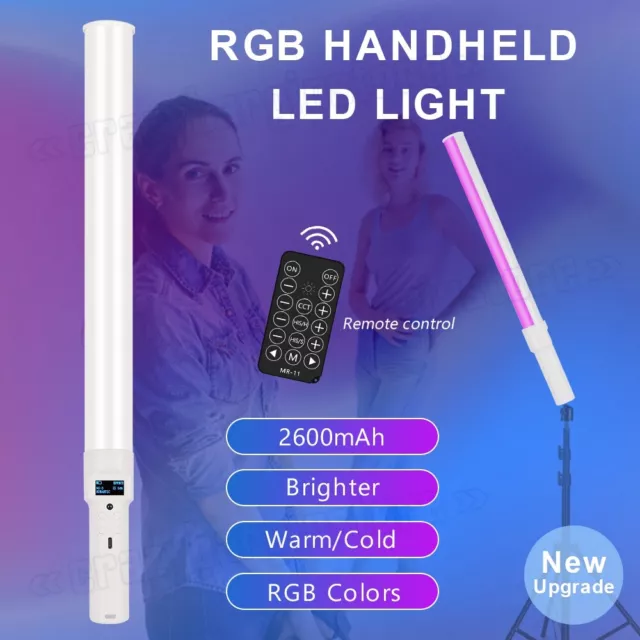 RGB LED Light Wand Handheld 2500k-9900K Photography Light Stick Bar with Remote