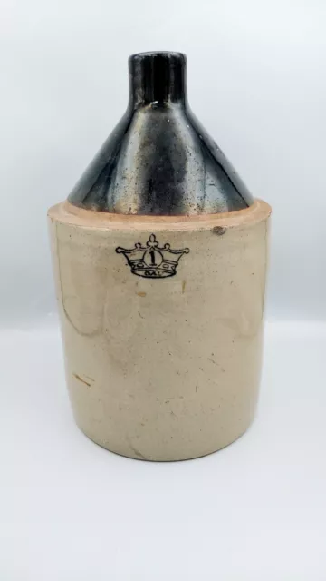 Antique Primative Ransbottom Brothers Pottery One Gallon Stoneware Whiskey Jug