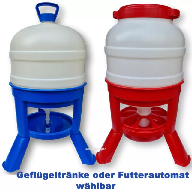 Geflügeltränke 30 Liter oder ein Futterautomat 30 Liter  sind wählbar Hühner