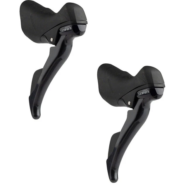 Shimano Sora STI 3x9 Speed Drop Bar Shifter Set - Black STR3030L/STR3000R (New, No Box)