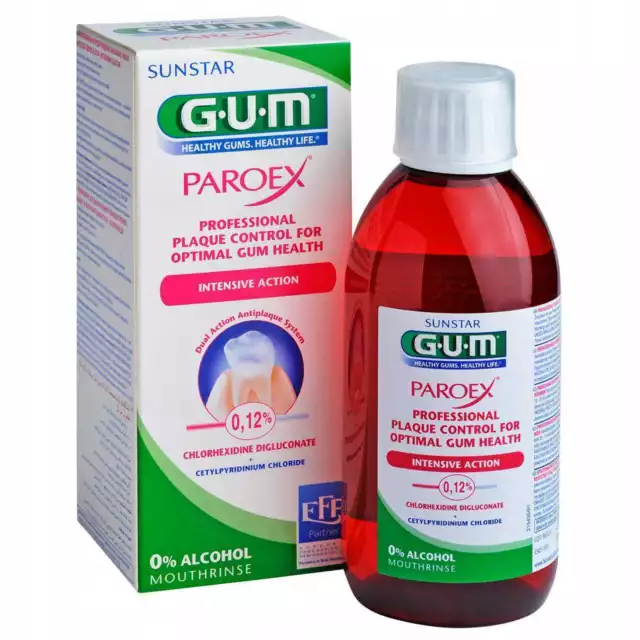 Mundwasser tägliche Mundspülung GUM SUNSTAR PAROEX 0,12% CHX 300ml