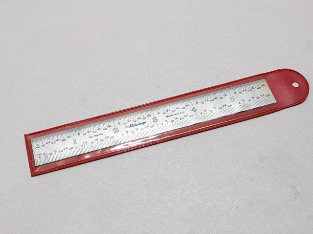 Mitutoyo 182-101 Steel Rule,Rigid,6X3/4 In,8/16/32/64Ths