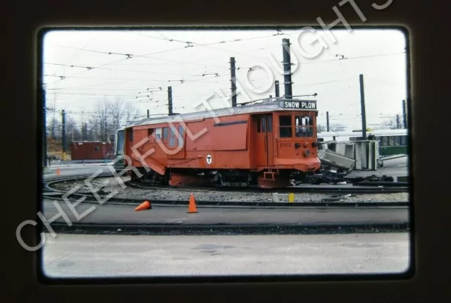Original '86 Kodachrome Slide MBTA Boston Transit 5122 Trolley Snow Plow   23J23