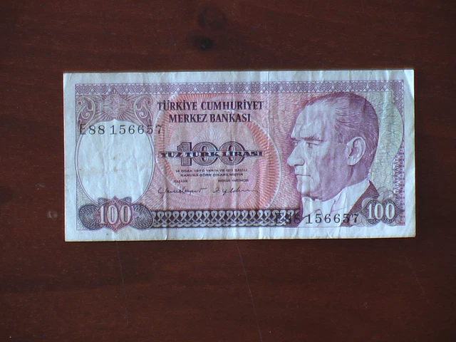 Turkey 1970, banknote 100 Lira, circulated, see the pictures