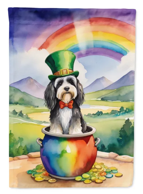 Tibetan Terrier St Patrick's Day Flag Canvas House Size DAC5621CHF