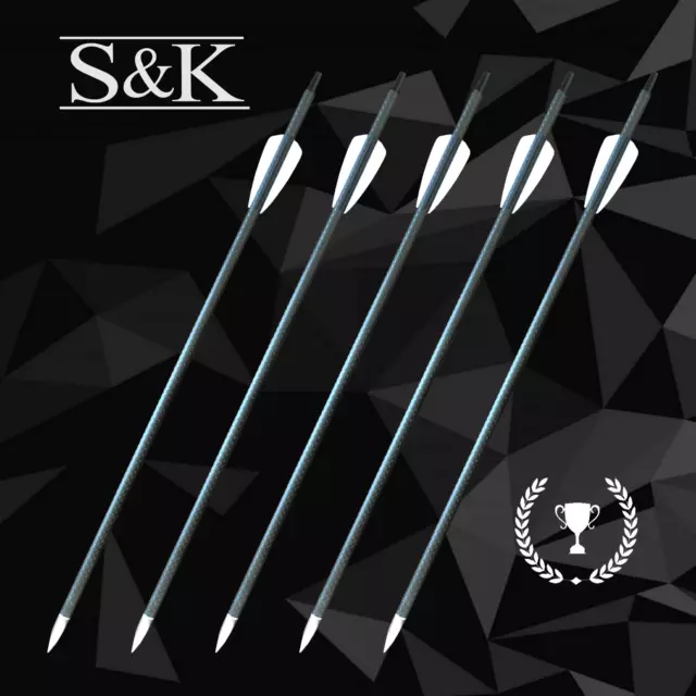 5 x Premiumpfeile 15" - EK Archery Siege 300 - 3K Carbon - Edelstahlspitze