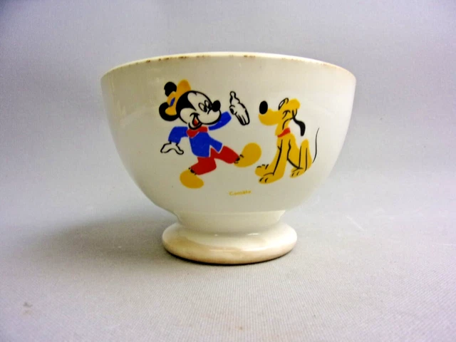 Ancien petit bol d'enfant en faïence décor Disney ,