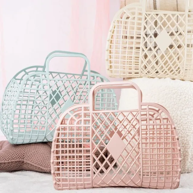1Pc Bathroom Laundry Basket Foldable Mesh Portable Plastic Laundry Bas#w#