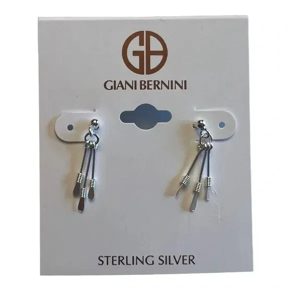 Giani Bernini Triple Paddle Drop Earrings in Sterling Silver New