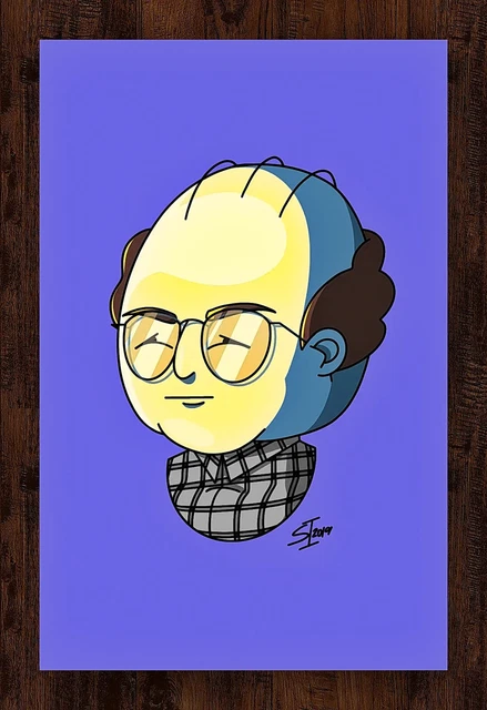 Seinfeld's George Cartoon Caricature Limited Poster Digital Print Art 11x17