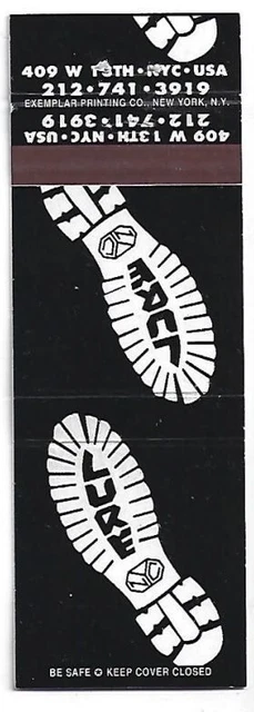 Gar Bar Matchbook Lure New York City, NY NYC