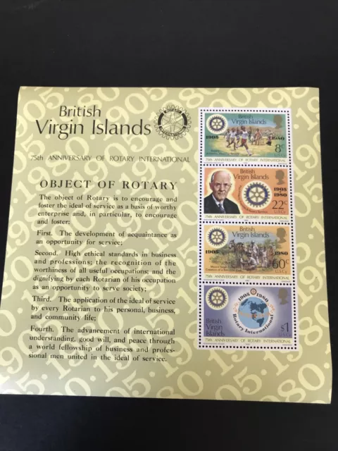 Postage Stamp Sheetlet MNH British Virgin Islands Rotary International