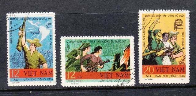 1968 North Vietnam Stamps - Foreign Solidarity CTO set of 3 Sc#527/9