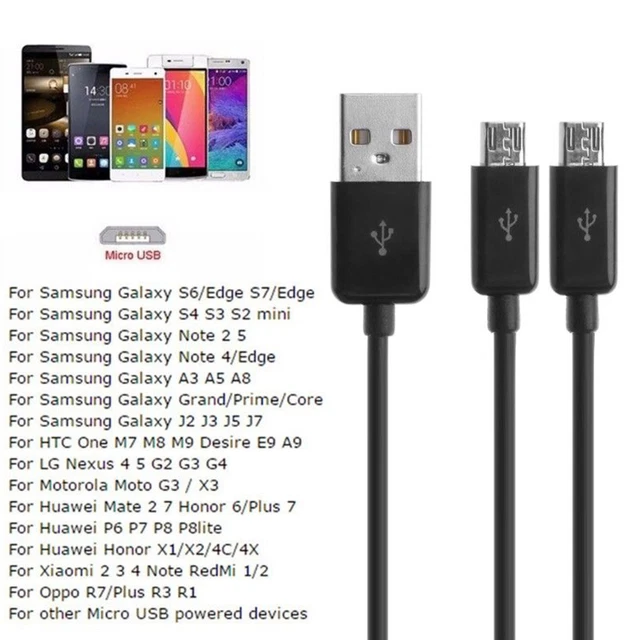 2.0 USB TYPE A Mâle à Double Micro USB Répartiteur Mâle Y Câble Données ...