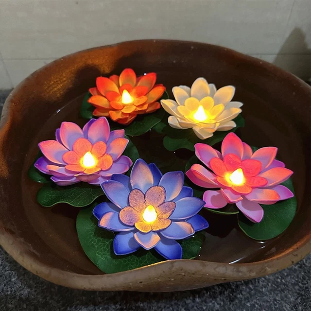 Fiori Galleggianti Per Piscina E Laghetto - 6 Pezzi, Ninfee Artificiali In Schiuma EVA, Bianco E Verde