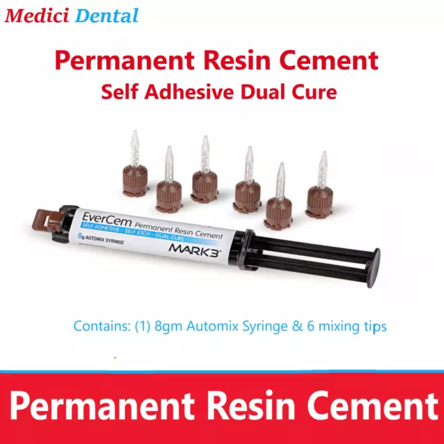 Dental Permanent Resin Cement Universal Dual Cure 8gm. Automix Syr, Exp: 05/2025