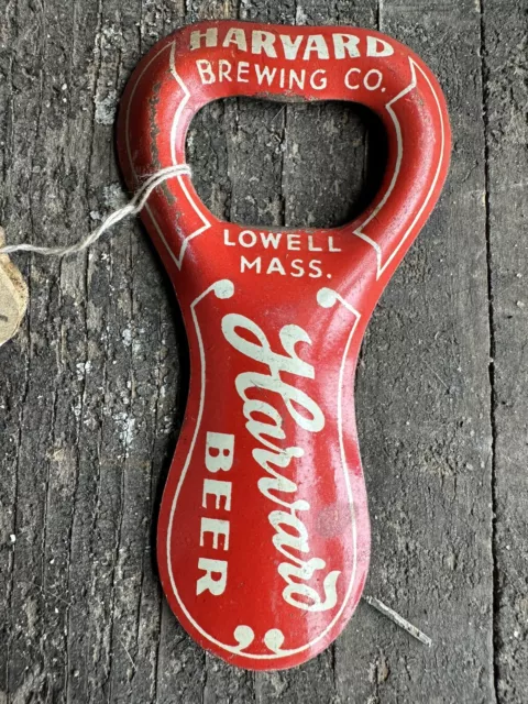 Harvard Ale Brewing Co. Lowell Mass Boston Beer Bottle Opener Vintage Closed '56