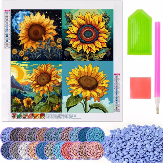 DIY 5D Diamond Painting Art - Flowers Sunflowers - Kit Full Drill Round / Square